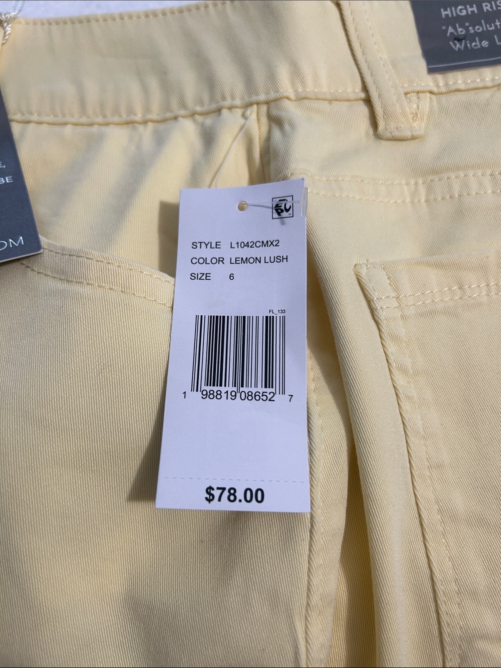 Wit & Wisdom 6 Pants Sam High Rise “Ab”solution Ankle Wide Leg Lemon Lush NWT - Picture 8 of 8